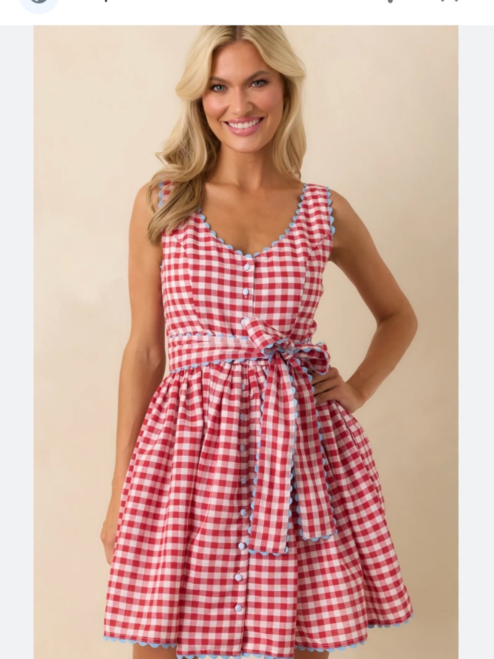 Prosperina Lottie Dirndl Red Gingham Dress